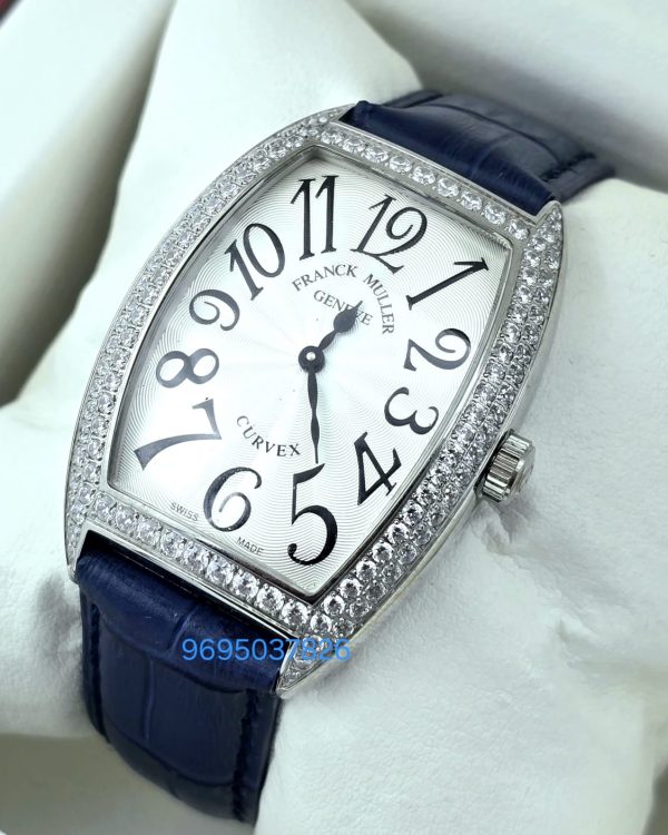 Franck Muller Cintrée Curvex Blue Strap Ladies Watches