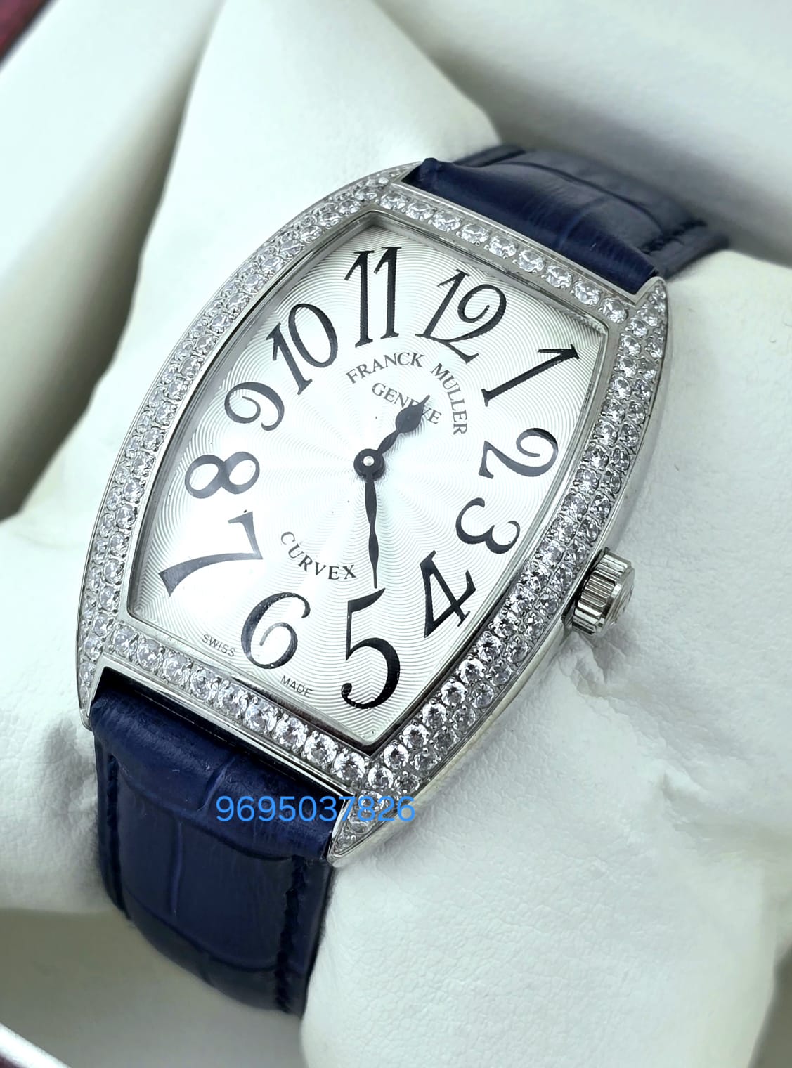 Franck Muller Cintrée Curvex Blue Strap Ladies Watches
