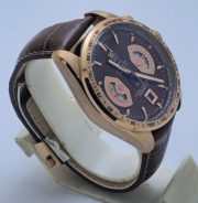 Tag Heuer Grand Carrera Calibre 17 Rose Gold Leather Strap Watch - Image 5