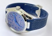 OMEGA SEAMASTER AQUA TERRA GREY BLUE RUBBER STRAP LIMITED EDITION SWISS AUTOMATIC WATCH - Image 6
