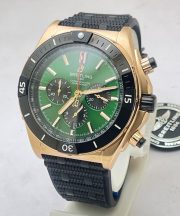 Breitling Chronomat B01 42 Green Dial Black Rubber Strap Watch - Image 3