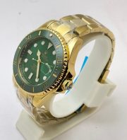 Rolex Submariner Green Full Gold Swiss Automatic Watch - Image 3