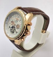 Breitling Bentley White Swiss Automatic Tourbillon Leather Strap Watch - Image 4