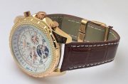 Breitling Bentley White Swiss Automatic Tourbillon Leather Strap Watch - Image 6