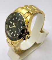 Rolex Submariner Black Dial Gold Bracelet Swiss Automatic Watch - Image 4