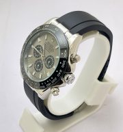 Rolex Daytona Grey Dial Black Rubber Strap Swiss Automatic Watch - Image 4