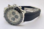 Rolex Daytona Grey Dial Black Rubber Strap Swiss Automatic Watch - Image 6