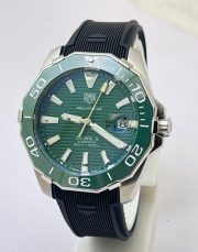 Tag Heuer Aquaracer Green Calibre 5 Black Rubber Strap Swiss Automatic Watch - Image 3