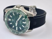 Tag Heuer Aquaracer Green Calibre 5 Black Rubber Strap Swiss Automatic Watch - Image 6