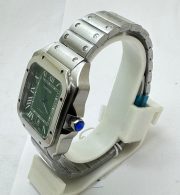 Cartier Santos 100 Steel Green Swiss Automatic Watch - Image 4
