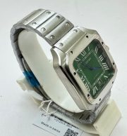 Cartier Santos 100 Steel Green Swiss Automatic Watch - Image 5
