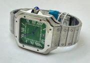 Cartier Santos 100 Steel Green Swiss Automatic Watch - Image 6