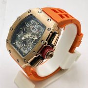 Richard Mille RM11 Rose Gold Orange Rubber Strap Swiss Automatic Watch - Image 4