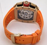 Richard Mille RM11 Rose Gold Orange Rubber Strap Swiss Automatic Watch - Image 7