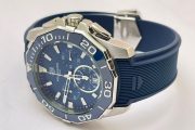 Tag Heuer Aquaracer Calibre 5 Chronograph Blue Rubber Strap Watch - Image 5