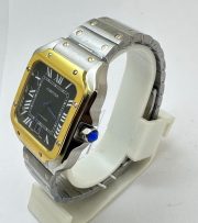 Cartier Santos 100 Dual Tone Black Swiss Automatic Watch - Image 4