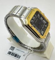 Cartier Santos 100 Dual Tone Black Swiss Automatic Watch - Image 5