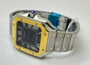 Cartier Santos 100 Dual Tone Black Swiss Automatic Watch - Image 6