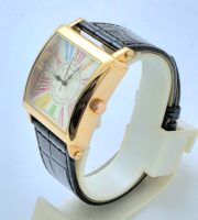 Franck Muller Square Master Rose Gold Color Dreams Roman Mark Leather Strap Watch - Image 4