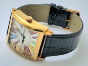Franck Muller Square Master Rose Gold Color Dreams Roman Mark Leather Strap Watch - Image 6