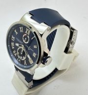 Ulysse Nardin Maxi Marine Steel Blue Rubber Strap Swiss Automatic Watch - Image 4