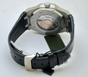 Audemars Piguet Royal Oak Steel Black Leather Strap Swiss Automatic Watch - Image 7
