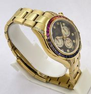 Rolex Cosmograph Daytona Rainbow Jewels Swiss ETA 7750 Valjoux Movement Watch - Image 6