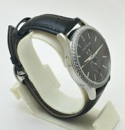 Patek Philippe GMT Annual Calendar Sun Moon Diamond Bezel Black Dial Swiss Automatic Watch - Image 5