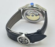 Patek Philippe GMT Annual Calendar Sun Moon Diamond Bezel Black Dial Swiss Automatic Watch - Image 7