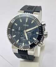 Oris Aquis Chronograph Black Rubber Strap Watch - Image 3