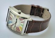 Franck Muller Square Master Steel Color Dreams Roman Mark Leather Strap Watch - Image 6