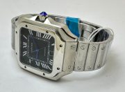 Cartier Santos 100 Steel Black Swiss Automatic Watch - Image 6