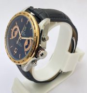 Tag Heuer Grand Carrera Calibre 17 Black Rose Gold Leather Strap Watch - Image 4