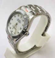 Rolex Date Just Mother Of Pearl White Steel Swiss Automatic Watch - Image 4