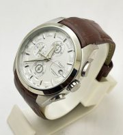 TISSOT COUTURIER CHRONOGRAPH LEATHER STRAP STEEL WATCH - Image 4