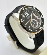 Cartier Calibre De Diver Steel Black Rubber Strap Watch - Image 5