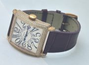 Franck Muller Master Square Full Diamond Leather Strap Watch - Image 6