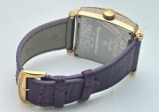 Franck Muller Master Square Full Diamond Leather Strap Watch - Image 7
