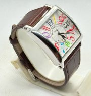 Franck Muller Square Master Steel Color Dreams Leather Strap Watch - Image 5