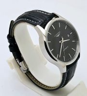 Longines Master Collection Black Steel 2 Leather Strap Swiss Automatic Watch - Image 5