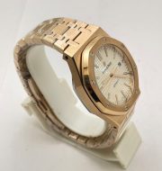 Audemars Piguet Royal Oak Rose Gold White Swiss Automatic Watch - Image 5
