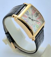 Franck Muller Square Master Rose Gold Color Dreams Leather Strap Watch - Image 5