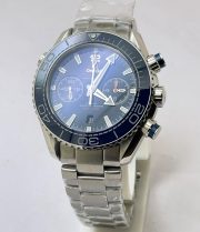 Omega Seamaster Planet Ocean Chronograph Blue SWISS ETA 2250 Valjoux Automatic Watch - Image 3