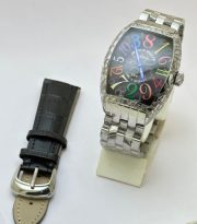 Franck Muller Crazy Hours Croco Black Steel Swiss Automatic Watch - Image 3