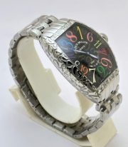 Franck Muller Crazy Hours Croco Black Steel Swiss Automatic Watch - Image 5