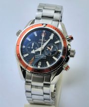Omega Seamaster Planet Ocean Black Dial Orange Bezel Steel Watch - Image 3
