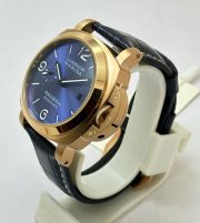 Panerai Marina Blue Rose Gold Leather Strap Swiss Automatic Watch - Image 4