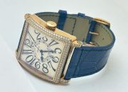 Franck Muller Master Square Diamond Blue Leather Strap Watch - Image 6