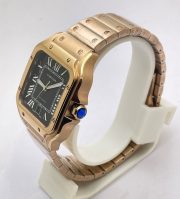 Cartier Santos 100 Black Rose Gold Swiss Automatic Watch - Image 4