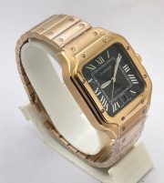 Cartier Santos 100 Black Rose Gold Swiss Automatic Watch - Image 5